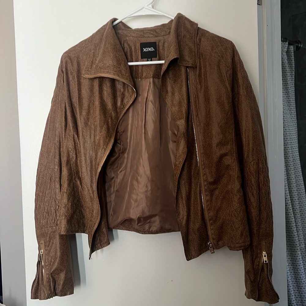 XOXO brown zip up jacket